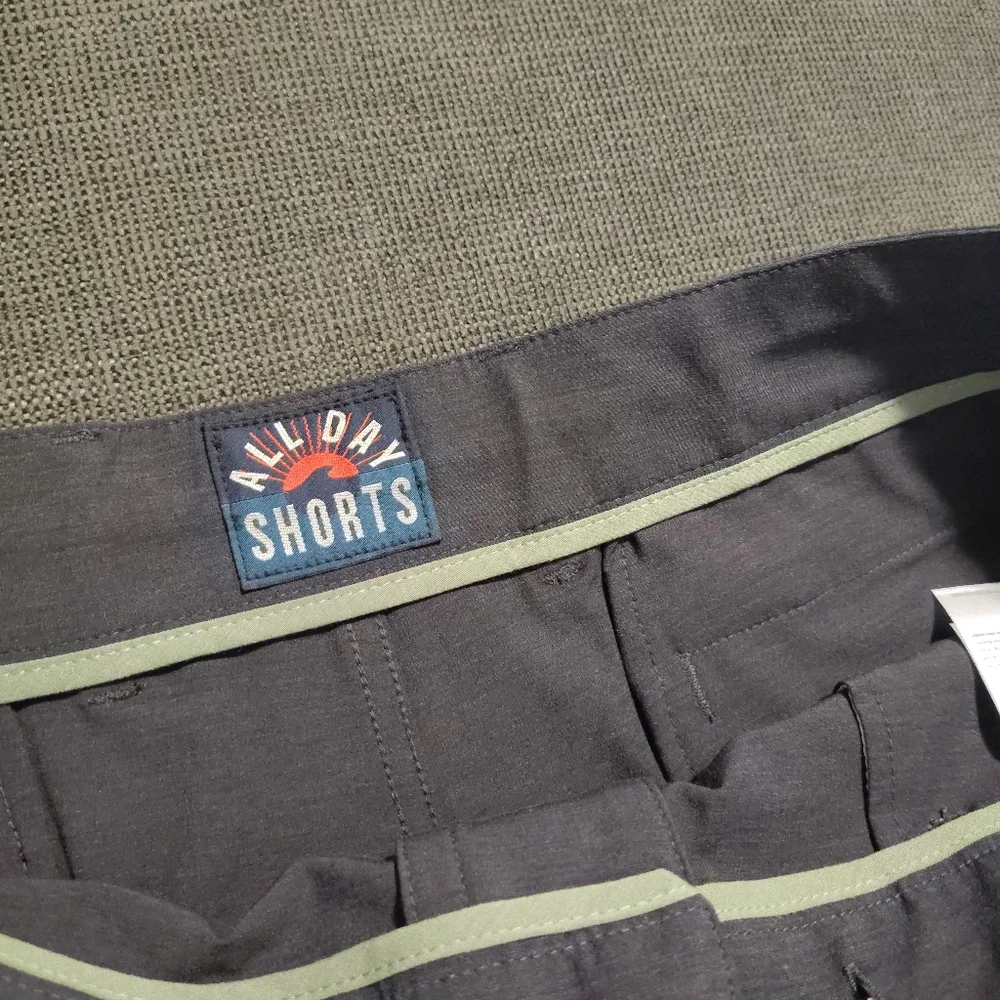 FAHERTY All Day Shorts Mens 38 Charcoal Drawstring Hybrid Stretch 9